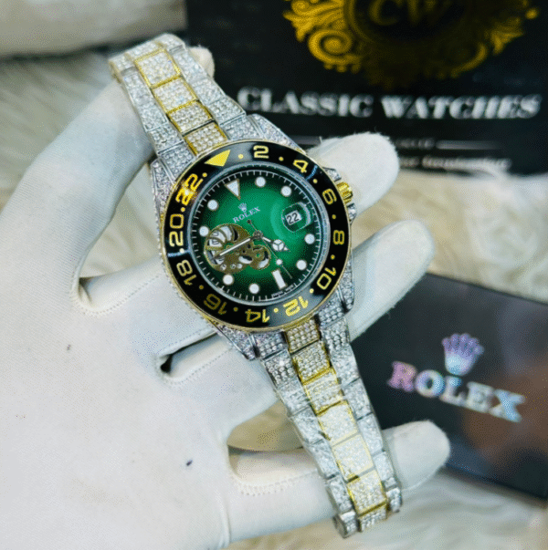 Premium Quality RLX Submariner Full Stone Green Dial Watches